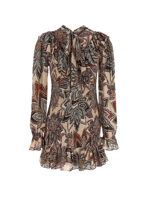 Abito Tapestry a punto smock con volant FARM Rio | 36049326088 TAPESTRY FLOWERS BEIGE